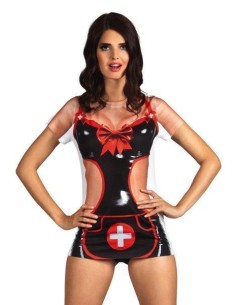 Chemise sérigraphiée infirmière taille XX - de haute qualité, idéale pour le carnaval, les fêtes à thème et les événements spéci